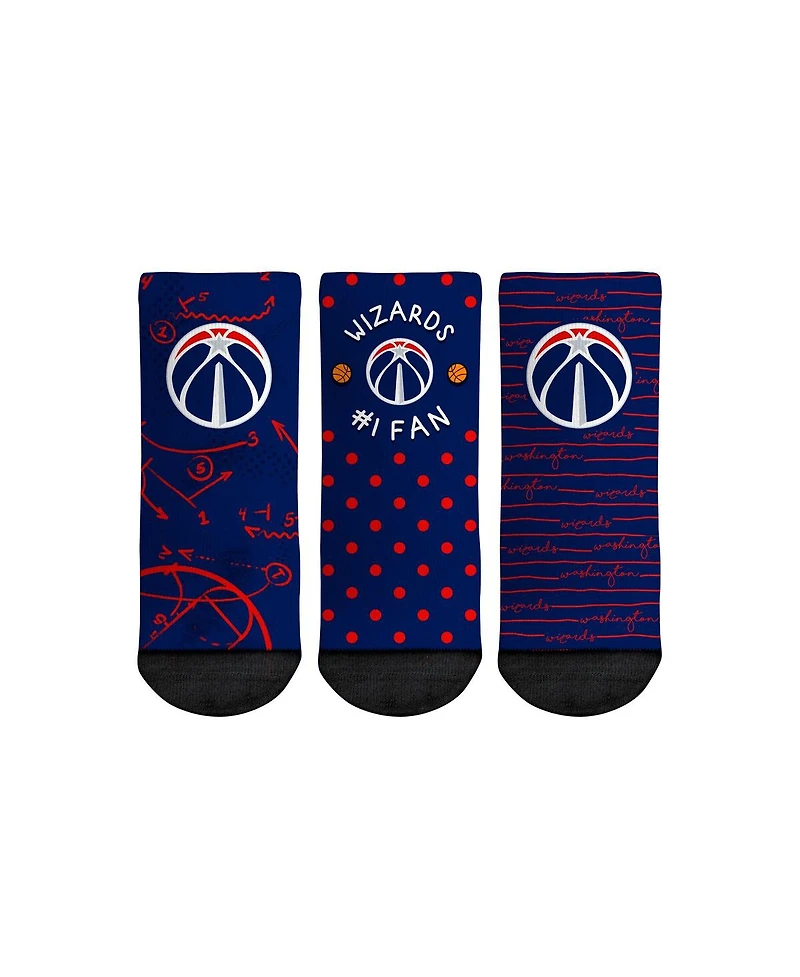 Toddler Boys and Girls Rock Em Socks Washington Wizards #1 Fan 3-Pack Crew Socks Set