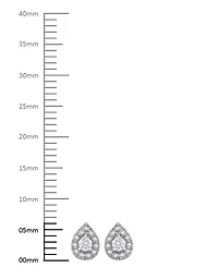 Diamond Pear-Shaped Halo Stud Earrings (1/4 ct. t.w.) in 14k White Gold