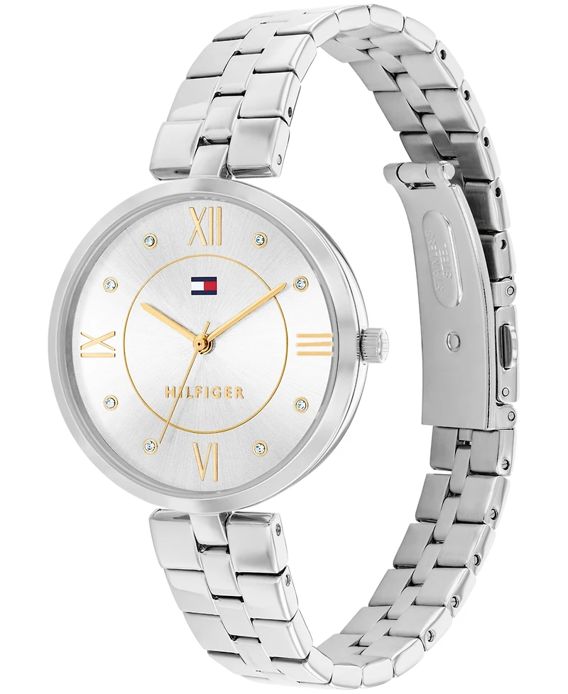 Tommy Hilfiger Women's Quartz Silver-Tone Stainless Steel Watch 34mm