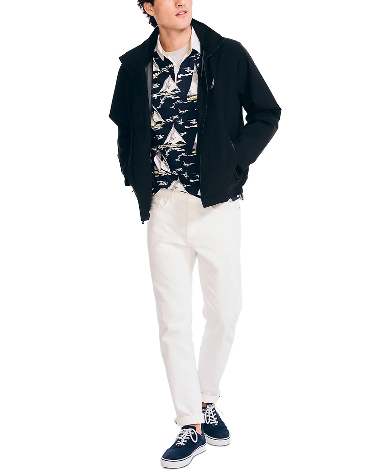 Nautica Men's Classic Rainbreaker Hooded Zip-Front Lightweight Jacket