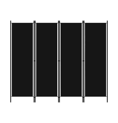 vidaXL 4-Panel Room Divider Black 78.7"x70.9"