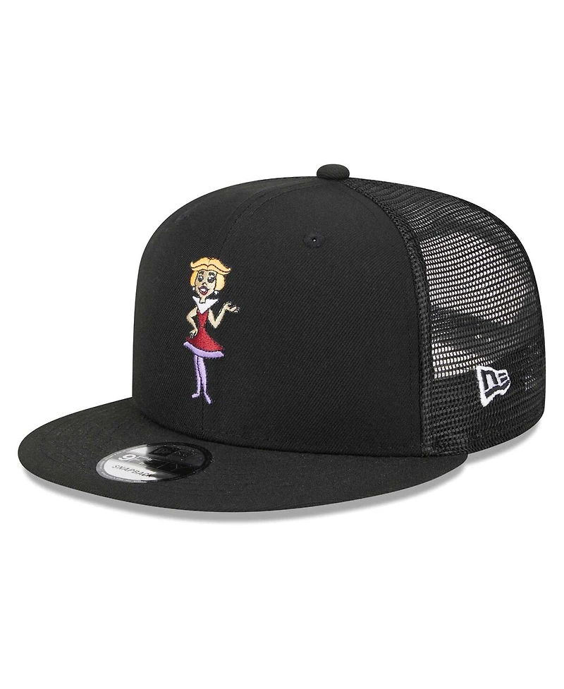 Men's New Era Black The Jetsons Jane Jetson Mesh Trucker 9FIFTY Snapback Hat