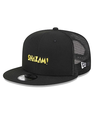 Men's New Era Black Shazam! Trucker 9FIFTY Snapback Hat