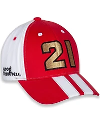 Youth Boys and Girls Checkered Flag Sports Red, White Harrison Burton Motorcraft Big Number Adjustable Hat
