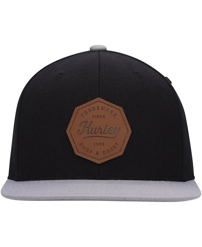 Men's Hurley Black, Gray Tahoe Snapback Hat