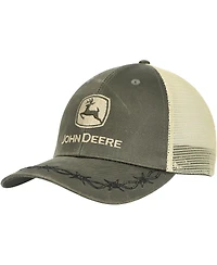 Men's Top of the World Olive John Deere Classic Oil Skin Trucker Adjustable Hat