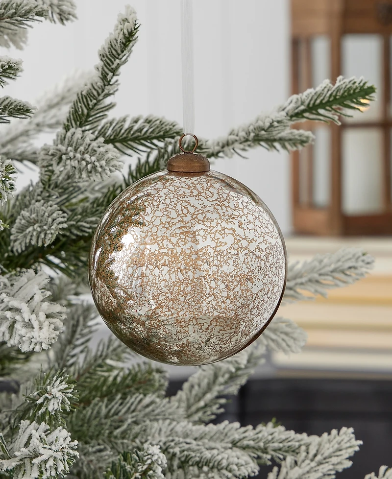 Seasonal Mercury Glass Ornament 100 Millimeter, Set of 3