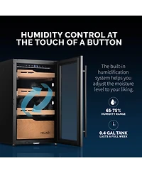 Newair 840 Count Electric Cigar Humidor, Built-in Humidification System with Opti-Temp Heating and Cooling Function, Precision Temperature, Led Lighti