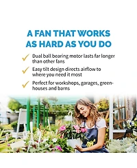 Newair 20" High Velocity Outdoor Fan, Heavy Duty Waterproof 2-in-1 Floor Stand or Wall Mount Fan, Adjustable Tilt and 3 Speeds up to 4650 Cfm | W