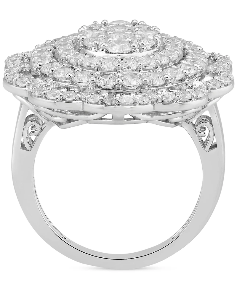Diamond Flower Cluster Ring (3 ct. t.w.) in 10k White Gold