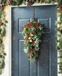 Glitzhome 26" H Berry, Pinecone and Bell Teardrop