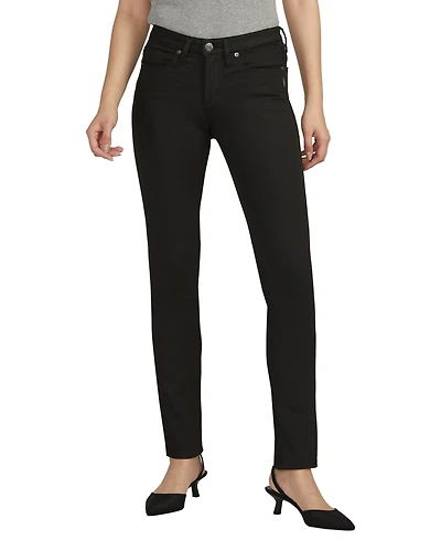 Silver Jeans Co. Women's Suki Mid Rise Curvy Fit Straight Leg Jeans