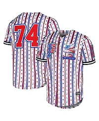 Men's Freeze Max White Peanuts Home of the Free Baseball Jersey