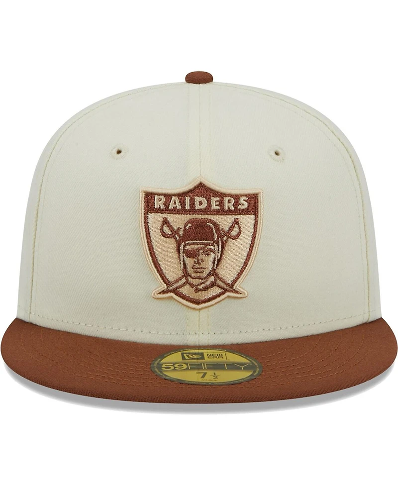 Men's New Era Cream, Burnt Orange Las Vegas Raiders City Icon 59FIFTY Fitted Hat