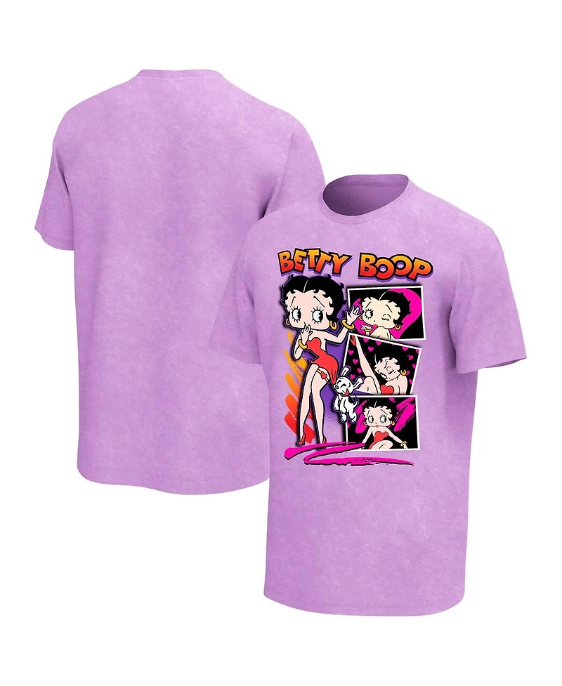 Men's Purple Betty Boop Washed Graphic T-shirt