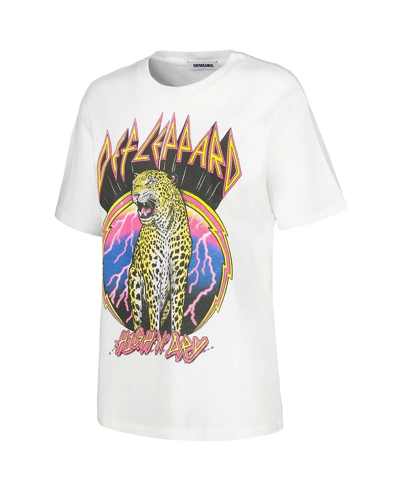 Women's Daydreamer White Def Leppard High 'n Dry Graphic T-shirt