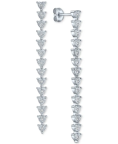 Diamond Linear Drop Earrings (1/10 ct. t.w.) in Sterling Silver