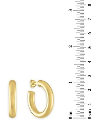 2-Pc. Set Diamond & Polished Small Hoop Earrings in Sterling Silver & 14k Gold-Plate