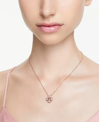 Swarovski Rose Gold-Tone Idyllia Crystal Clover Pendant Necklace, 15" + 2-3/4" extender