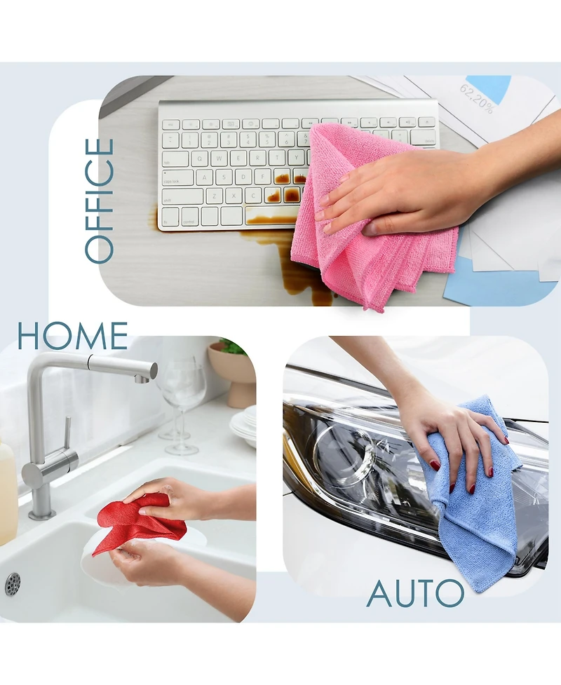 Hearth & Harbor Super Soft Multipurpose Microfiber Washcloth Towels - 12 Pack