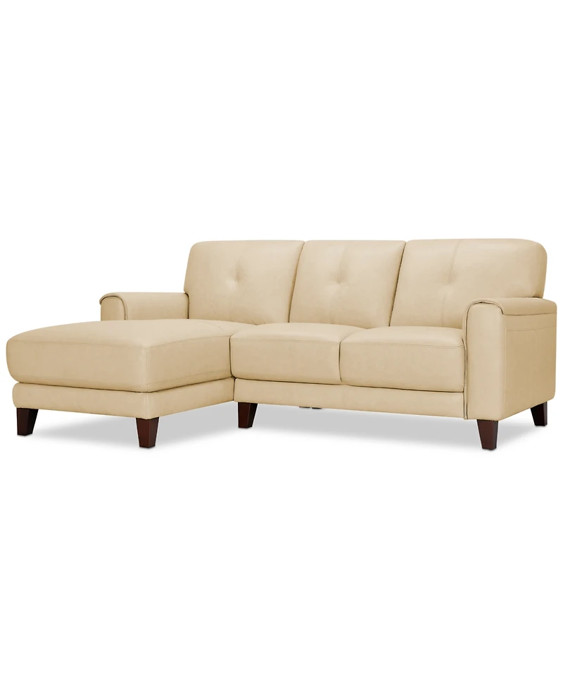Closeout! Ashlinn 86" 2-Pc. Pastel Leather Sectional, Created for Macy's