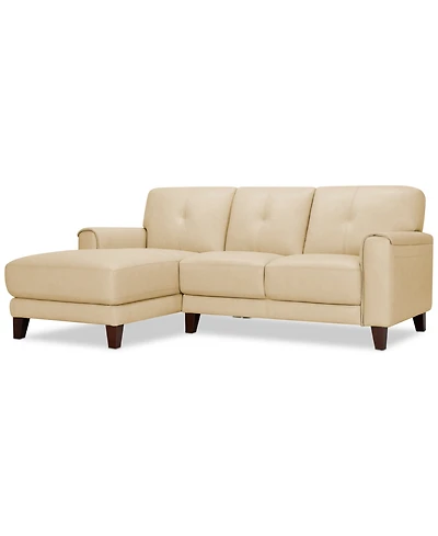 Closeout! Ashlinn 86" 2-Pc. Pastel Leather Sectional, Created for Macy's