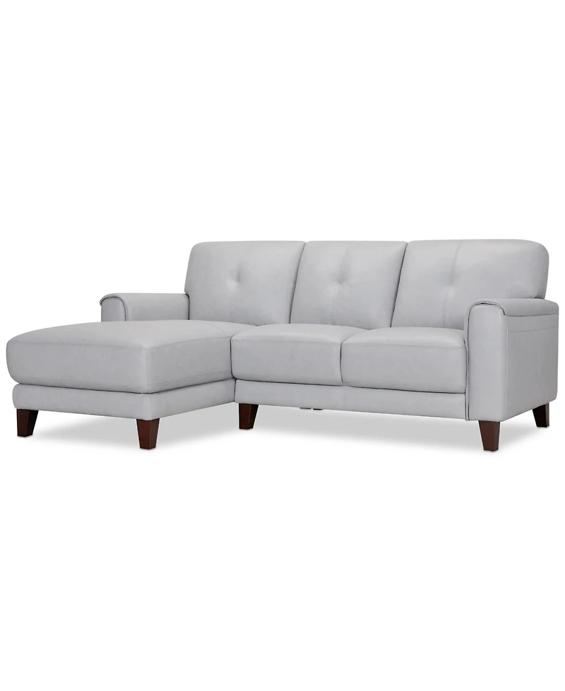 Closeout! Ashlinn 86" 2-Pc. Pastel Leather Sectional, Created for Macy's