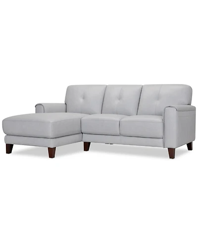 Closeout! Ashlinn 86" 2-Pc. Pastel Leather Sectional, Created for Macy's