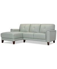 Closeout Ashlinn Pastel Leather Sectional Collection Created For Macys