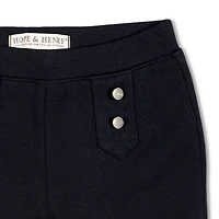 Hope & Henry Baby Girls Button Placket Ponte Pant