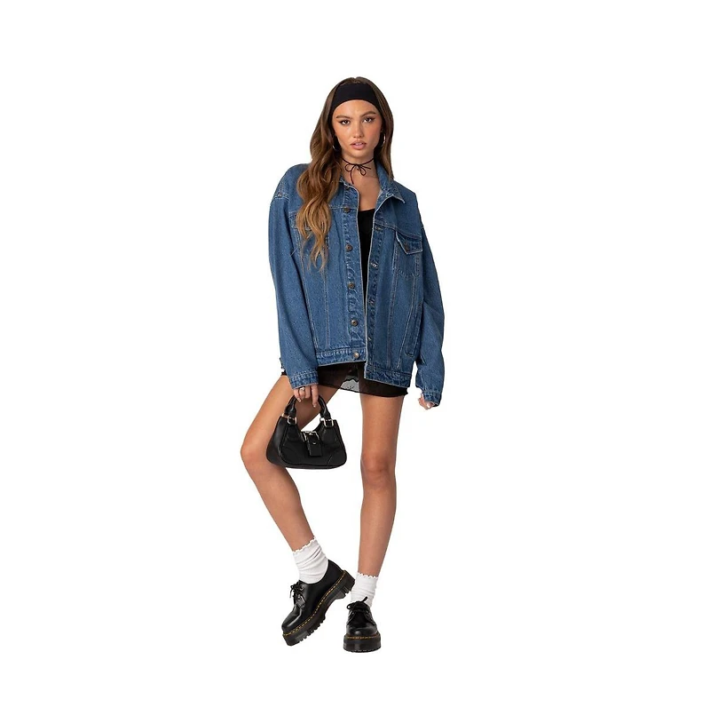 Edikted Women's Dalia oversized denim jacket