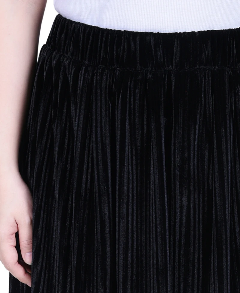 Ny Collection Petite Pleated Velvet Skirt