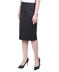 Ny Collection Petite Printed Knee Length Double Knit Skirt