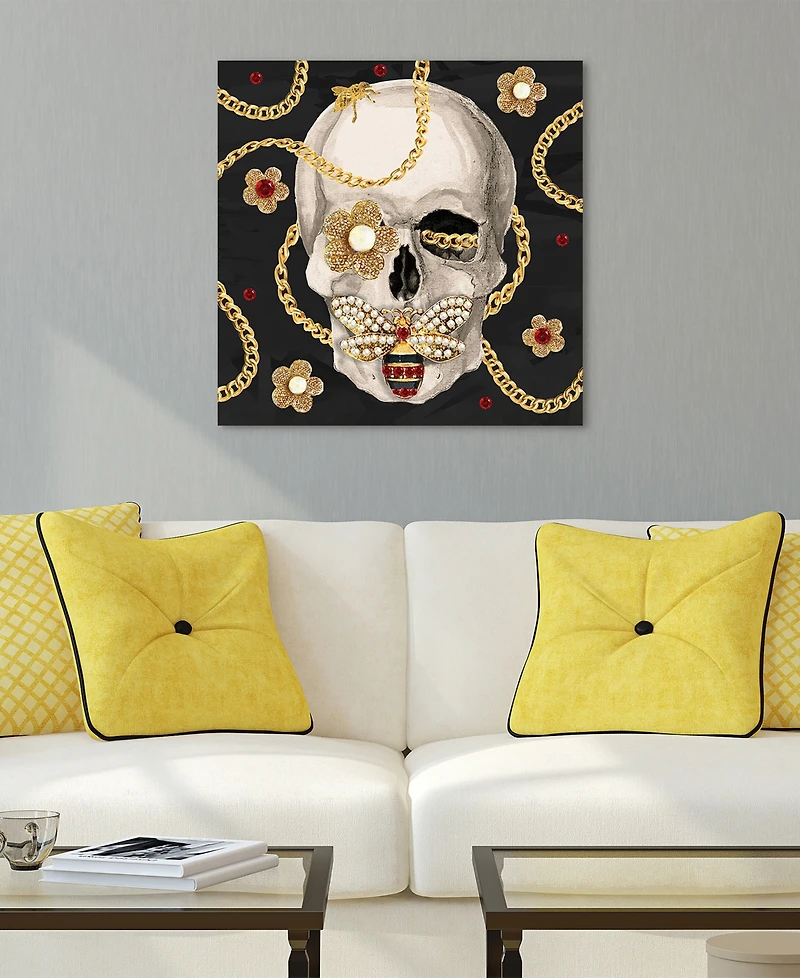 Empire Art Direct "Gold-Tone Digger" Frameless Free Floating Tempered Glass Panel Graphic Wall Art, 24" x 24" x 0.2"