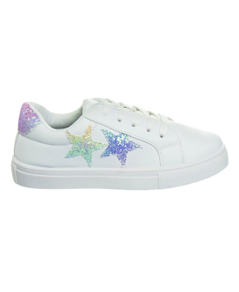 Kensie Girl Little Girls Lace Up Glittery Casual Sneakers