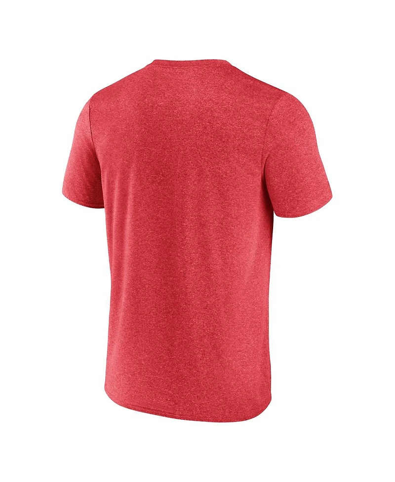 Men's Fanatics Heathered Red Chicago Blackhawks Prodigy Performance T-shirt