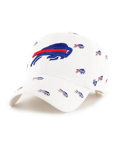 Men's and Women's '47 Brand White Buffalo Bills Confetti Clean Up Adjustable Hat