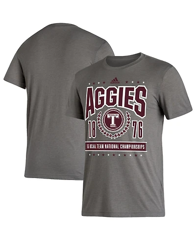 Men's adidas Heather Charcoal Texas A&M Aggies 13 Ncaa Team National Championships Reminisce Tri-Blend T-shirt
