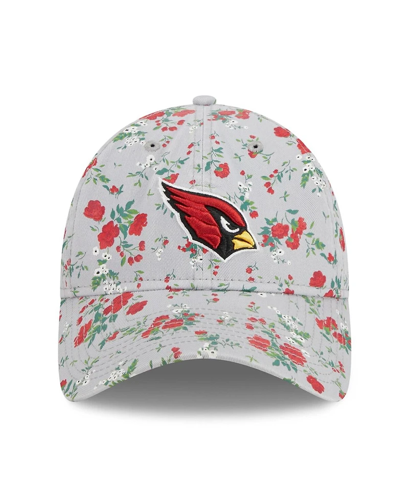 Women's New Era Gray Arizona Cardinals Bouquet 9TWENTY Adjustable Hat