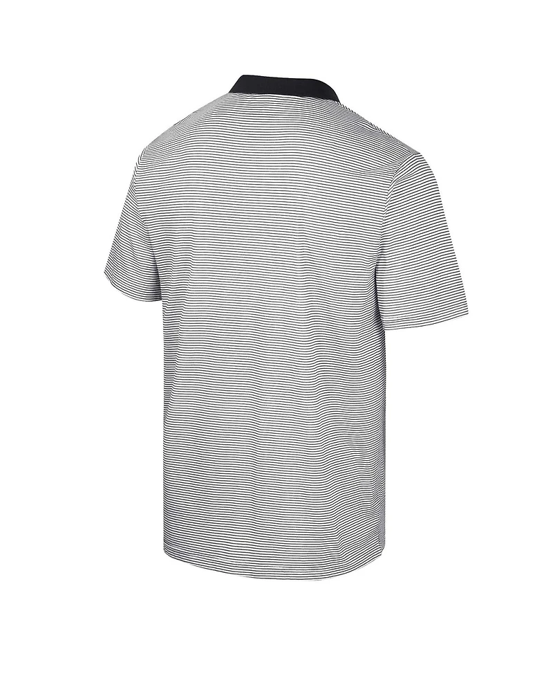 Men's Colosseum White Vanderbilt Commodores Print Stripe Polo Shirt