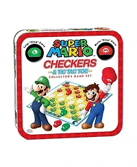 USAopoly Super Mario Vs Luigi Checkers And Tic Tac Toe Game Set