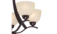 Regency Hill Airington Bronze Pendant Chandelier 23" Wide Rustic Scrolling Arms Indian Scavo Glass 5-Light Fixture for Dining Room Home Kitchen I