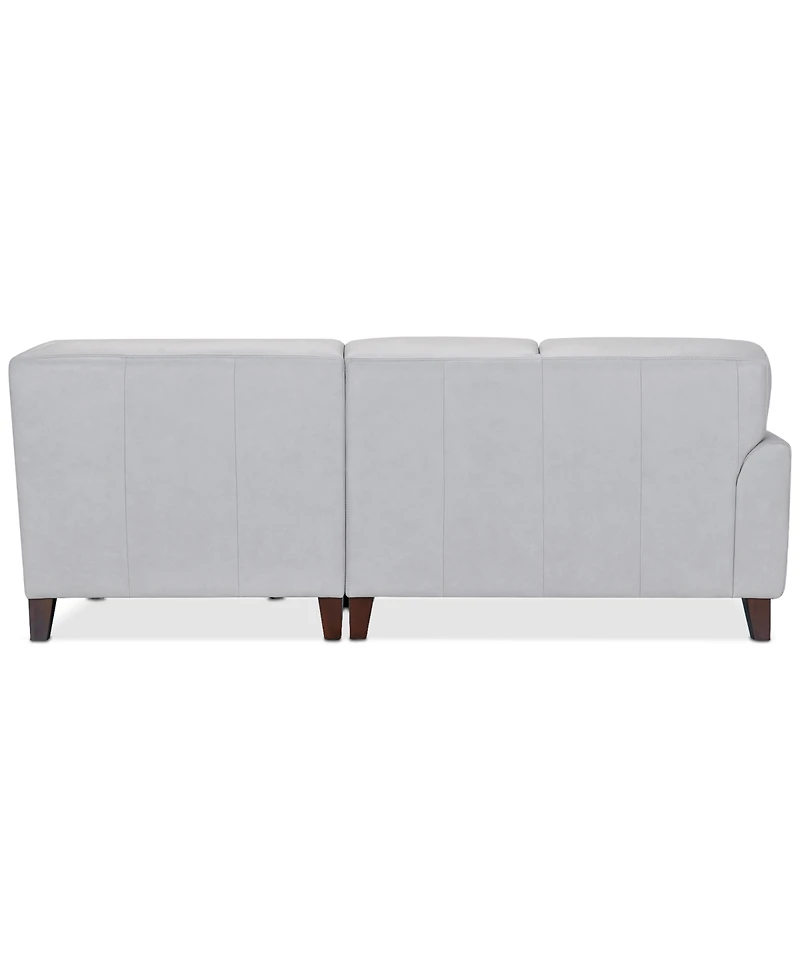 Closeout! Ashlinn 94" 3-Pc. Pastel Leather Sectional, Created for Macy's