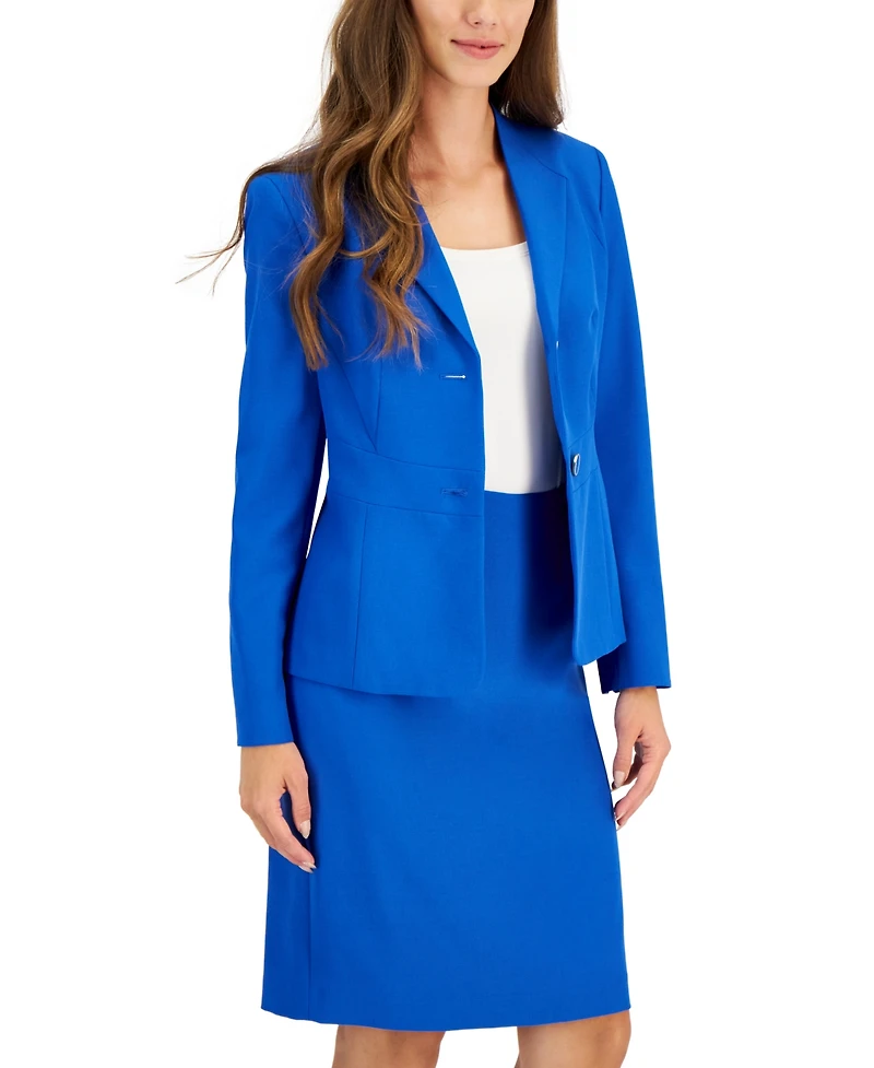 Le Suit Petite Two-Button Jacket & Pencil Skirt