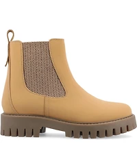 Journee Collection Women's Alara Medium and Wide Width Chelsea Lug Sole Bootie