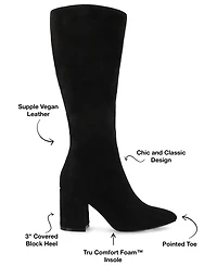 Journee Collection Women's Ameylia Block Heel Knee High Dress Boots