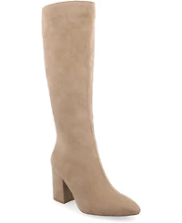 Journee Collection Women's Ameylia Wide Width Block Heel Knee High Boots
