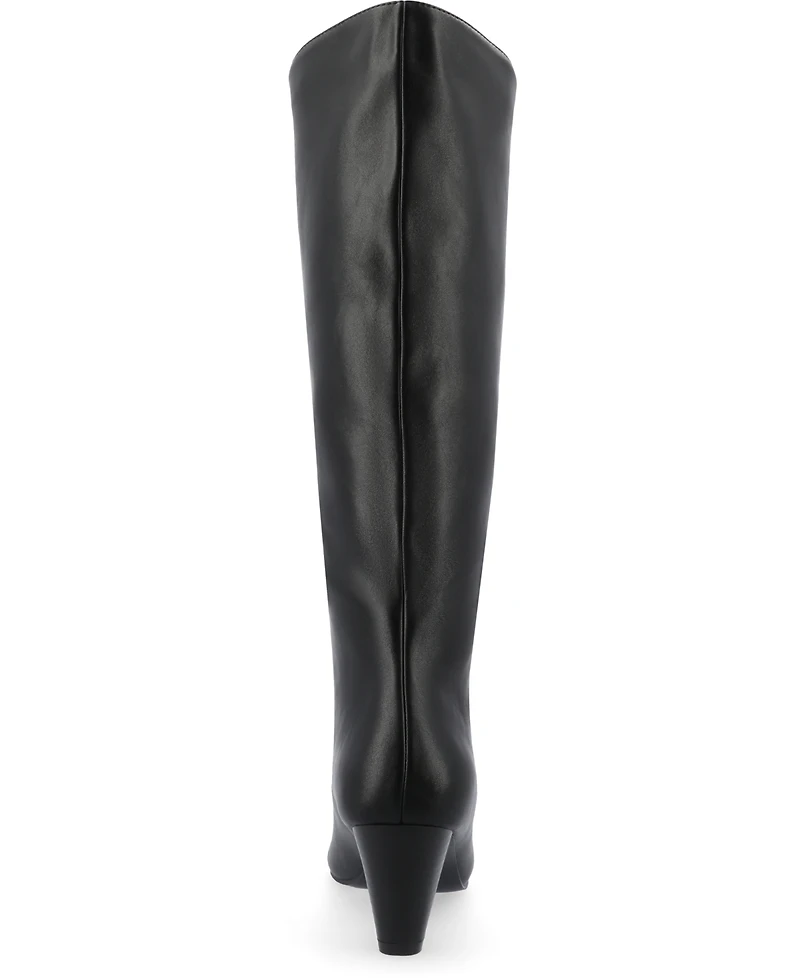 Journee Collection Women's Jovey Kitten Heel Tall Boots