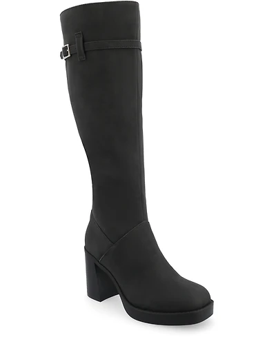 Journee Collection Women's Letice Wide Width Square Toe Platform Knee High Boots