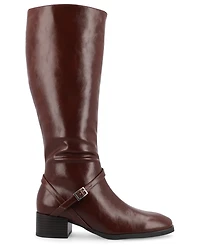 Journee Collection Women's Rhianah Wide Width Calf Block Heel Knee High Riding Boots